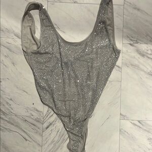Zara Silver Bodysuit